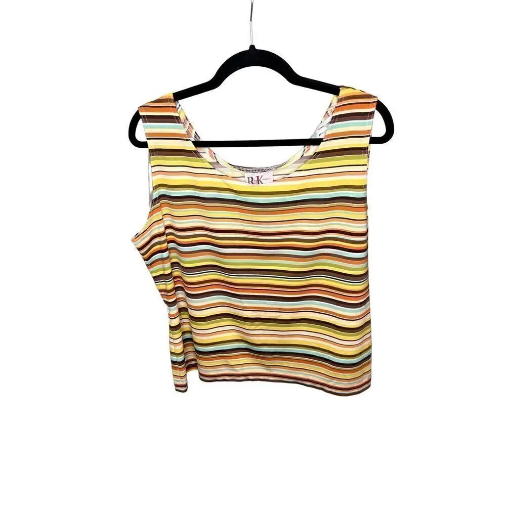 R&K Originals Top Multicolor Striped Tank Sleeveless  Women's Size 14